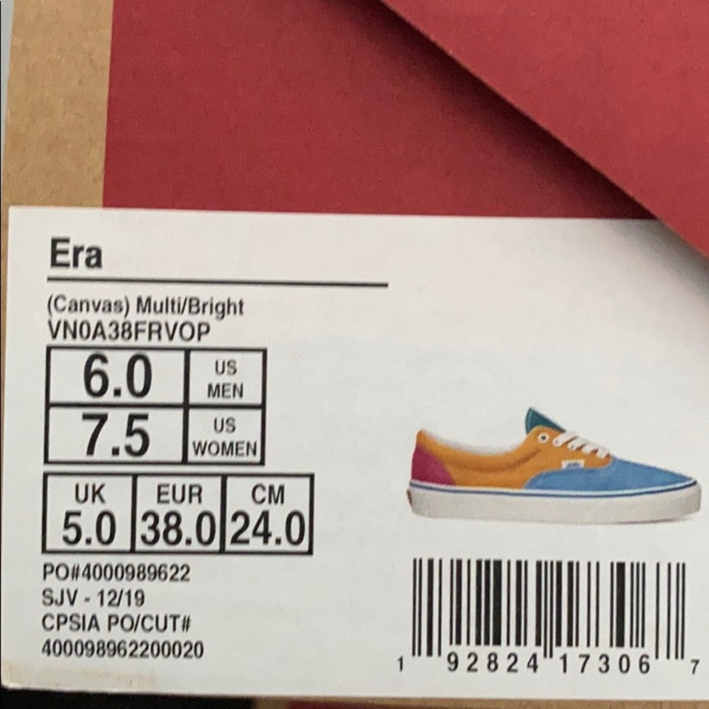 💖MEGA SALE💖VANS ERA Canvas Multi Low Sneakers Casual Women’s 6.5 VN0A38FRVOP - Picture 10 of 11